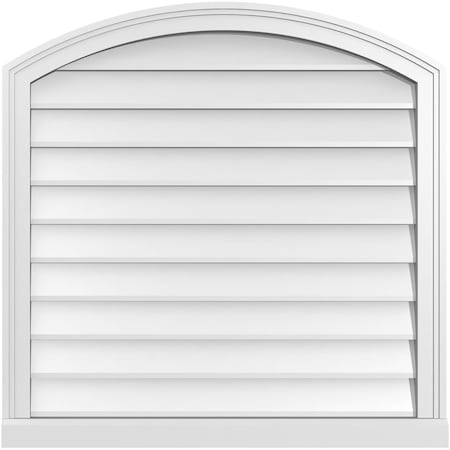 Ekena Millwork Arch Top Surface Mount PVC Gable Vent: Functional, w/ 2"W x 2"P Brickmould Sill Frame, 32"W x 32"H GVPAR32X3203SF